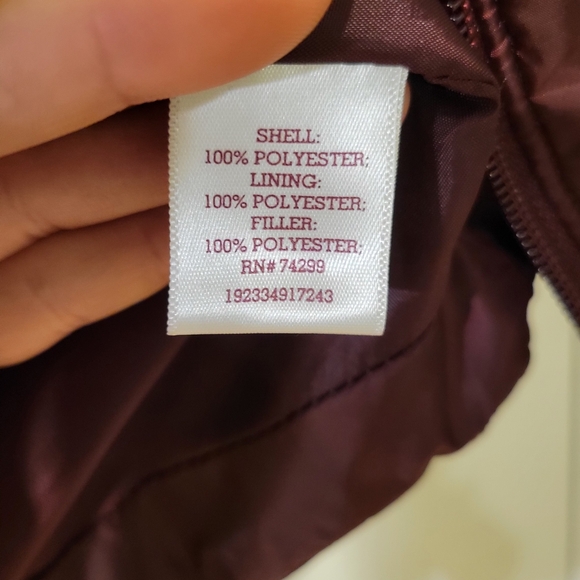 Juniors' SO® Puffer Vest in a burgundy or wine color, by Kohl's. - Picture 5 of 6